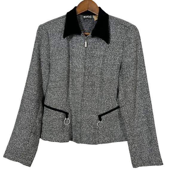 NYCC NY Clothing Co Full Zip Jacket Blazer Military Style Metal Accent - S - Picture 1 of 5